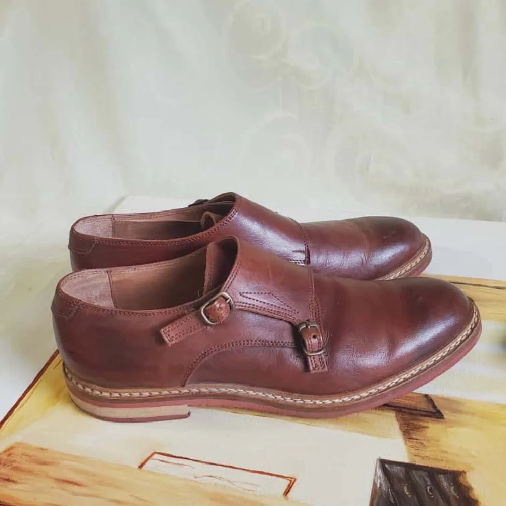 To Boot New York Monk Strap Brown Leather Oxford Men Shoes Size 10